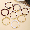 8Pcs 1Bag Rugby Polymer Clay Heishi & CCB Plastic Beaded Stretch Bracelets Set BJEW-PA0001-12C-3