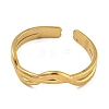 304 Stainless Steel Open Cuff Ring for Women RJEW-U014-08G-2