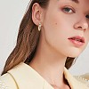 925 Sterling Silver Snake Hoop Earrings with Cubic Zirconia for Women JE960A-3