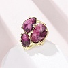 Natural Quartz Cuff Rings RJEW-M076-06G-02-5