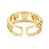 Heart Real 18K Gold Plated Cuff Rings for Girl Women Gift ZIRC-C021-11G-2