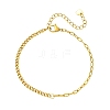 304 Stainless Steel Curb Chain & Paperclip Chain Bracelets BJEW-JB14161-01-3