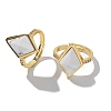 Rhombus Natural Howlite Finger Rings RJEW-B113-01G-01-4