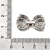 Brass Micro Pave Clear Cubic Zirconia Fold Over Clasps KK-C075-34P-3