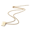 Stainless Steel Initial Letter Rectangle Pendant Necklace for Men Women LS-NJEW-E090-01G-26-2