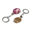 Iron with Alloy Natural Agate Pendant Keychain G-Q169-03P-2