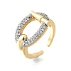 Brass Micro Pave Cubic Zirconia Cuff Rings RJEW-V007-02GP-4