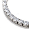 Brass Pave Clear Cubic Zirconia Flat Round Link Bracelets BJEW-B094-04P-2