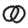 Natural Obsidian Round Beaded Stretch Bracelets GG-CBA12F1-02A-06-4