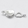 Rhodium Plated 925 Sterling Silver Box Clasps STER-F037-073P-3