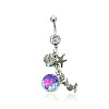 316L Surgical Stainless Steel Mermaid Starfish Dangle Belly Rings WG35D2C-01-2