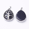 Synthetic Blue Goldstone Pendants G-E421-04P-1