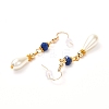 Teardrop Glass Pearl Beads Dangle Earrings with Glass Beads EJEW-JE04619-5