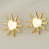 Fashionable Stainless Steel Irregular Heart with Sun Stud Earrings OV7222-2-2