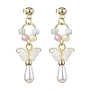 ABS Plastic Imitation Pearl & Glass Seed Earrings EJEW-JE05799-1