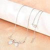 Brass Micro Pave Clear Cubic Zirconia 2 Acorn Pendant Necklaces NJEW-K311-02P-3
