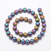 Electroplate Non-magnetic Synthetic Hematite Beads Strands G-R363-8mm-02-2