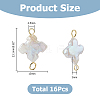 16Pcs 2 Colors Cross Natural Pearl Connector Charms PALLOY-HS00044-2