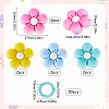 SUNNYCLUE 8Pcs 4 Colors Flower Silicone Beads Knitting Needle Protectors/Knitting Needle Stoppers DIY-SC0023-91-2