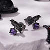 Halloween 925 Sterling Silver Cubic Zirconia Stud Earrings EJEW-P327-01A-B-1