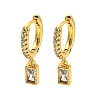 Brass Micro Pave Cubic Zirconia Hoop Earring EJEW-C088-28G-01-1