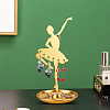 Dancer Iron Earring Display Stands with Round Tray EDIS-WH0016-019B-3