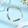 Natural Picture Jasper and Natural African Turquoise(Jasper) Beaded Bracelets BJEW-JB14427-1