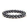 Non-magnetic Synthetic Hematite Round Beads Stretch Bracelets BJEW-PH0001-8mm-22-1