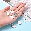 Tibetan Style Antique Silver Alloy Flat Oval Pendant Cabochon Settings X-TIBEP-M022-36AS-4