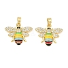 Brass Micro Pave Black Cubic Zirconia Pendants CU-T001-05G-1