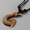Resin Fishhook Pendant Necklaces NJEW-WH0023-12A-2