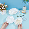 Pearlized Plastic Shell Shaped Jewelry Storage Boxes AJEW-WH0695-138B-02-3