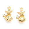 Brass Micro Pave Cubic Zirconia Charms KK-N263-102G-1