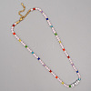 Christmas Theme Glass & Imitation Pearl & Brass Bicone Beaded Necklaces LS-GF3195-11-1