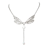 304 Stainless Steel & Glass Pendant Necklaces NJEW-TA00252-2