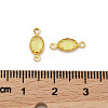 Golden Tone Brass K9 Glass Connector Charms KK-K295-01G-01-3