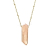 Electroplated Natural Quartz Crystal Prism Pendant Necklaces NJEW-JN05029-01-4