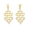 Brass Micro Pave Clear Cubic Zirconia Pendants CU-CBA83A6-02G-1