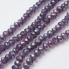 Electroplate Glass Beads Strands EGLA-F124-FR-B08-1