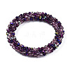 Glass Beaded Crochet Stretch Bracelet BJEW-T016-09B-1