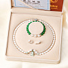 Natural Freshwater Pearl Beaded Necklace & Bracelets & Earrings Sets for Women WGE4EAE-09-1