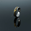 Retro 304 Stainless Steel Cross Finger Rings WG707A1-02-1