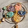 Flower Natural & Synthetic Gemstone Chips Hanging Suncatchers HJEW-F023-03-3