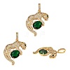 3Pcs Rack Plating Brass Micro Pave Cubic Zirconia Pendants ZIRC-SZ0003-88-1