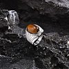 Oval Natural Tiger Eye Finger Rings PW-WG14D78-03-1