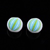 Beach Theme Printed Wooden Beads WOOD-D006-06-4