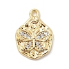 Brass Micro Pave Clear Cubic Zirconia Charms KK-B130-04G-1