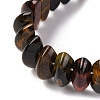 Bicone Natural Yellow Blue Tiger Eye Beads Stretch Bracelets for Women Men BJEW-C097-05P-2