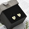 Rack Plating Brass Micro Pave Clear Cubic Zirconia Stud Earrings EJEW-K299-01G-F-1