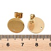 Ion Plating(IP) 304 Stainless Steel Stud Earring Findings STAS-P198-25-12mm-G-3